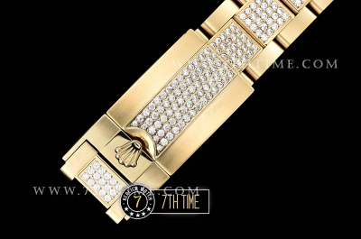 Daytona 116598 Rainbow YG/YG Full Diamond Paved Dial Dial A7750 4130 Mod