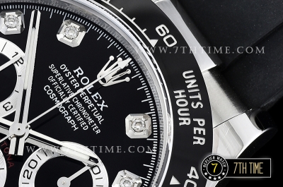 Daytona 116519 904L Ceramic Bezel Black Dial Diamond Markers A4130 Mod