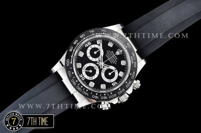 Daytona 116519 904L Ceramic Bezel Black Dial Diamond Markers A4130 Mod