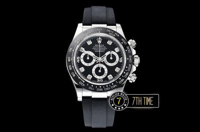 Daytona 116519 904L Ceramic Bezel Black Dial Diamond Markers A4130 Mod