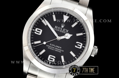 Explorer 1 Ref.214270 39mm Black Dial with Large 3,6,9 & Stick Markers Solid Stainless Steel 316F Nickel Plated Asia Clone 3132