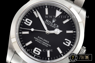 Explorer 1 Ref.214270 39mm Black Dial with Large 3,6,9 & Stick Markers Solid Stainless Steel 316F Nickel Plated Asia Clone 3132