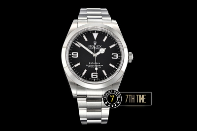 Explorer 1 Ref.214270 39mm Black Dial with Large 3,6,9 & Stick Markers Solid Stainless Steel 316F Nickel Plated Asia Clone 3132