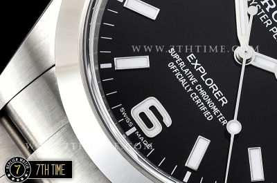 Explorer 1 Ref.214270 39mm Black Dial with Large 3,6,9 & Stick Markers Solid Stainless Steel 316F Nickel Plated Asia 2836