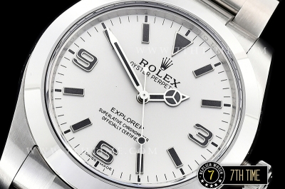 Explorer 1 Ref.214270 39mm Fantasy White Dial with Large 3,6,9 & Stick Markers Solid Stainless Steel 316F Gold Plated Asia 2836