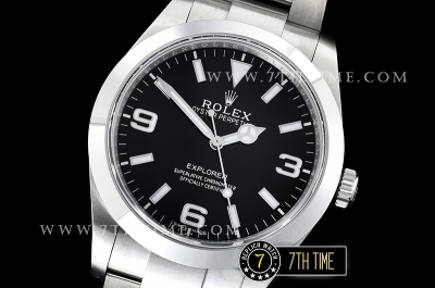 Explorer 1 Ref.214270 39mm Black Dial with Large 3,6,9 & Stick Markers Solid Stainless Steel 904L Platinum Plated Asia Clone 3132