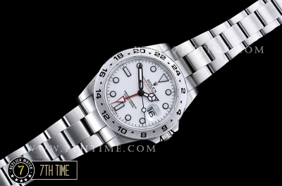 Explorer II Ref.216570 42mm White Dial with Round Markers Asia Clone 3187 Automatic GMT movement Solid Stainless Steel 316F
