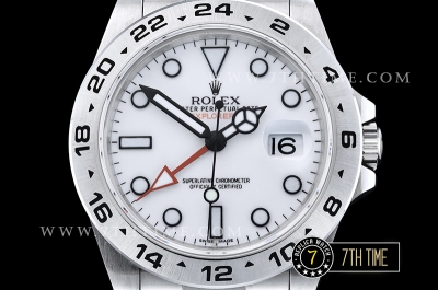 Explorer II Ref.216570 42mm White Dial with Round Markers Asia Clone 3187 Automatic GMT movement Solid Stainless Steel 316F