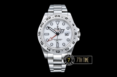 Explorer II Ref.216570 42mm White Dial with Round Markers Asia Clone 3187 Automatic GMT movement Solid Stainless Steel 316F
