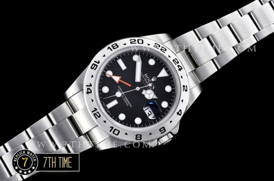 Explorer II Ref.216570 42mm Black Dial with Round Markers Asia Clone 3187 Automatic GMT movement Solid Stainless Steel 316F