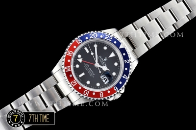 GMT Master II Ref.16710 Pepsi SS/SS Black Dial Asia 3186 Mod
