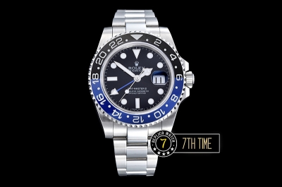 GMT Master II "Batman" Blue/Black SS/SS Black Dial A3186 Mod