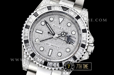 GMT Master II Diamonds/Black SS/SS Diamonds Dial BPF A3186 Mod