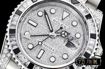 GMT Master II Diamonds/Black SS/SS Diamonds Dial BPF A3186 Mod