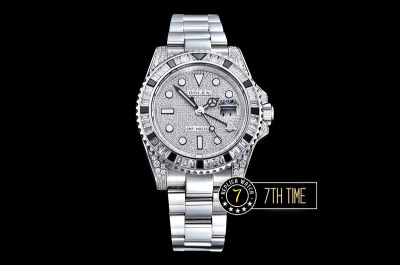 GMT Master II Diamonds/Black SS/SS Diamonds Dial BPF A3186 Mod