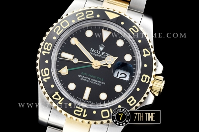 GMT Master II Ref.116713 Two Tone YG/SS Black Dial A3186 Mod