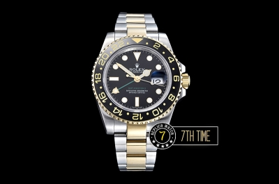 GMT Master II Ref.116713 Two Tone YG/SS Black Dial A3186 Mod