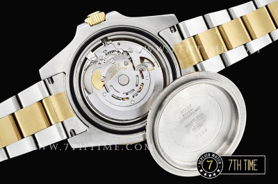 GMT Master II Red/Blue Rubies Two Tone YG/SS Black Dial A3186 Mod