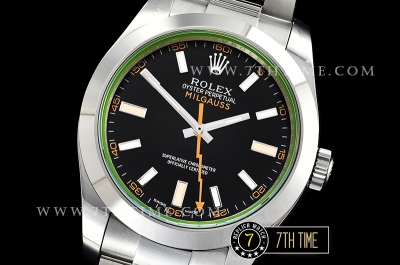 Milgauss 116400 40mm Black Dial on SS Bracelet Asia 3131