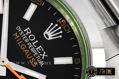 Milgauss 116400 40mm Black Dial on SS Bracelet Asia 3131