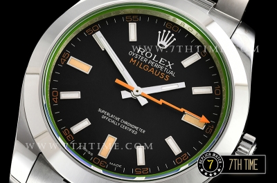 Milgauss 116400 40mm Black Dial on SS Bracelet Asia 3131