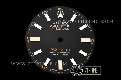 Milgauss Pro Hunter 116400 Black Dial Thick PVD Coated on SS Bracelet Asia 3131