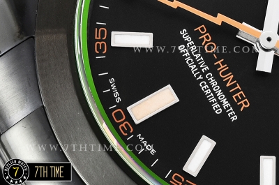 Milgauss Pro Hunter 116400 Black Dial Thick PVD Coated on SS Bracelet Asia 3131