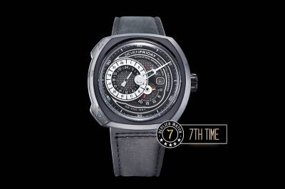 SevenFriday Q3-01 Black Multi Tier Dial with counter subdials & Numeral markers PVD Thick Coated on Solid Stainless Steel Case