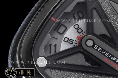SevenFriday M3/01 Spaceship Multi-layered Black with Textured Surface High Grade PVD Coated Solid 316L Stainless Steel