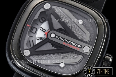 SevenFriday M3/01 Spaceship Multi-layered Black with Textured Surface High Grade PVD Coated Solid 316L Stainless Steel