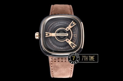 SevenFriday M2/02 Multi-layered Black with Textured Surface High Grade PVD Coated Solid 316L Stainless Steel