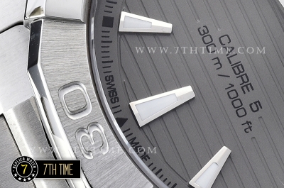 AquaRacer Calibre 5 Grey Dial with Stick Markers Solid Stainless Steel Bracelet