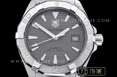 AquaRacer Calibre 5 Grey Dial with Stick Markers Solid Stainless Steel Bracelet