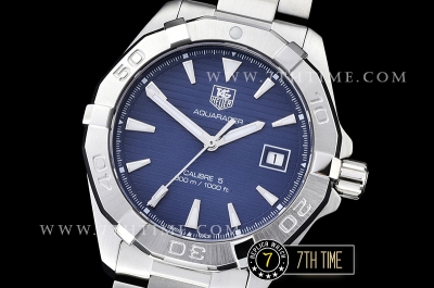 AquaRacer Calibre 5 Blue Dial with Stick Markers Solid Stainless Steel Bracelet