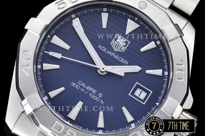 AquaRacer Calibre 5 Blue Dial with Stick Markers Solid Stainless Steel Bracelet
