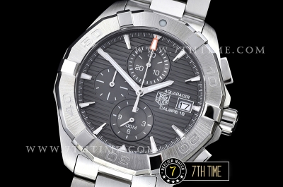 Aquaracer Calibre 16 Chronograph Grey Dial with Stick Markers Solid Stainless Steel Bracelet