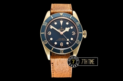 Tudor Heritage Black Bay Bronzo Basel Uni-directional Diver Blue Colored Bezel Blue Dial with Superlumed Round Markers