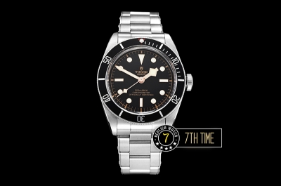 Tudor Heritage Black Bay Shield Uni-directional Diver Black Colored Bezel Black Dial with Superlumed Round Markers