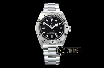 Tudor Heritage Black Bay Uni-directional Diver Steel Bezel Bezel Black Dial with Superlumed Round Markers