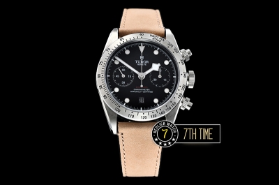 Tudor Heritage Black Bay Chronograph Fixed Tachymeter Bezel Black Dial with Superlumed Round Markers