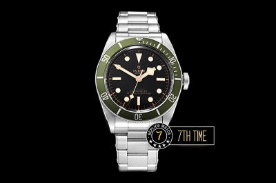 Tudor Heritage Black Bay Shield Uni-directional Diver Green Bezel Black Dial with Superlumed Round Markers