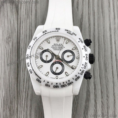 Daytona AET White Solid Ceramic Case and Bracelet White Panda Dial